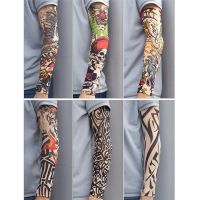 1pcs Tattoo Arm Warmers Set Seamless Sleeve Men and women Riding Driving Ice silk Sunscreen Ice Sleeve Summer Sun UV Protection