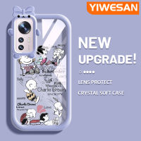 YIWESAN เคสสำหรับ Xiaomi 12 Xiaomi 12 Pro กระแสแฟชั่นแบรนด์สาวน้อยกับเคสนิ่มน่ารัก Tpu เคสใสกรอบสีเคสกันกระแทกกล้อง