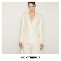 VICKTEERUT (ราคาปกติ 15,500-.) Double Breasted Linen Blazerเบลเซอร์ กระดุมสองแถว ลินิน