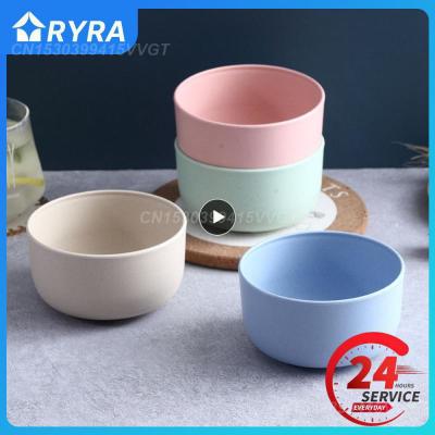 Colored Baby Bowl Reusable Tableware Scald-proof Childrens Dinner Plate Childrens Tableware Childrens Tray Wheat Straw Bowl