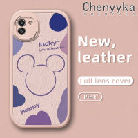 Chenyyka เคส A03s A03ปลอกสำหรับ Samsung มีสไตล์มิกกี้น่ารักเคสใส่โทรศัพท์หนังเคสมือถือกันกระแทกซิลิโคนนิ่มป้องกันการตกด้วยเคสป้องกันกล้องสำหรับเลนส์คลุมทั้งหมด