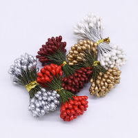 50100pcs 5mm Artificial Berries Gold Silver Cherry Stamen Mini Fake Flowers DIY wreath Wedding Party Decor SuppliesTH