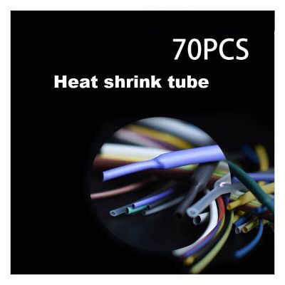 70PCS black or colorful Polyolefin Shrinking Assorted Heat Shrink Tube Wire Cable Insulated Sleeve Tube Set Electrical Circuitry Parts