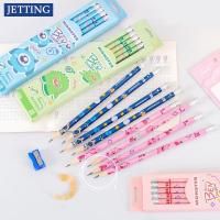 12pcs/set Cartoon 2B Kawaii Animals Standard Pencils with Eraser for School Cute Stationery Supplies Students Drawing Writing