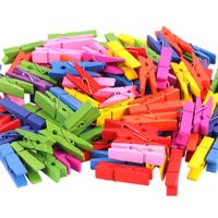 25/35/45MM Length Coloful Mini size Wooden Clips Clothes Photo Clips Paper Clothespin Craft Decor Clips Portable Wood Clamp Clips Pins Tacks