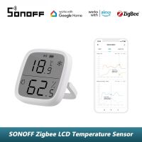 SONOFF SNZB-02D แอปเซ็นเซอร์วัดอุณหภูมิความชื้นอัจฉริยะ LCD Zigbee ตรวจสอบแบบเรียลไทม์ทำงานร่วมกับแผงดองเกิล ZB Bridge-P/zb