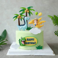 ไดโนเสาร์เค้กวันเกิดตกแต่งการ์ตูนไดโนเสาร์ Pterosaur เค้ก Toppers เด็ก Happy Jungle Safari Dino วันเกิด Party Decor-sdgerte