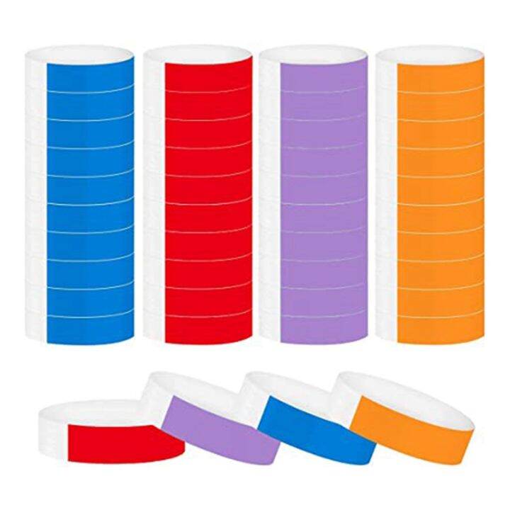 400 Pieces Paper Wristbands Disposable Lightweight Colored