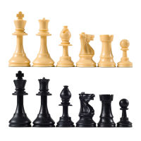 ตัวหมากรุกสากล(ตัวเบา) สีขาวอมเหลือง+ดำ(natural+black)  3 3/4" Quality Club Chess Pieces