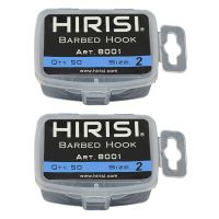 HIRISI 100Pcs Barbed Coated Carp Fishing Hooks with Eye Design Made By Carbon Steel 8001 4 &amp; 2