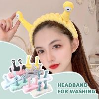 Bando siput mata besar kartun bando rambut riasan wajah pencuci elastis lucu bando bulu karang lembut hangat untuk wanita anak perempuan Turban