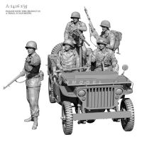 ชุดโมเดลทหารเรซิ่น1/35ชุดมีสีและประกอบเอง (5คนไม่มีรถยนต์) A-1426