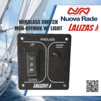 LALIZAS WINDLASS SWITCH MON-OFFMON, W/ LIGHT, INOX 316,  CHARCOAL, 12/24V , สวิทซ์เครื่องกว้านสมอเรือ 99693