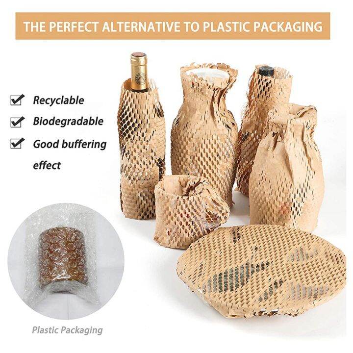 2x-honeycomb-packaging-paper-cushioning-kraft-paper-wrap-roll-11-8-inch-x-65-feet-eco-friendly-honeycomb-protective-wrap