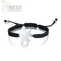 SIZZZ 2020 Stainless steel puzzle woven adjustable black wild trinkets bracelet&amp;bangles for men Charms and Charm Bracelet