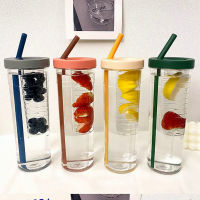 700มิลลิลิตรขวดน้ำพลาสติกที่มีหลอดผลไม้ Infuser ชาน้ำผลไม้ถ้วยแบบพกพาออกกำลังกายกีฬากลางแจ้งท่องเที่ยวดื่มขวดกาต้มน้ำ