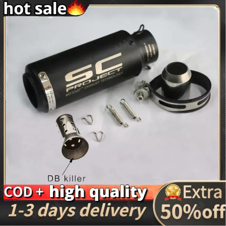 38-51mm Motorcycle Exhaust With Silencer SC Racing Project Escape Moto  Muffler For Pit Bike Cafe
