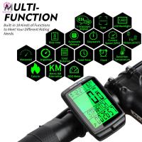 [New#]5 Languages Mountain Bike Road Bike Stopwatch LED Bicycle Wireless Stopwatch Multi-function Waterproof Speedometer Cycling Odo-meter Riding Equipment