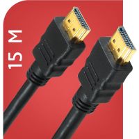 CABLE TV HDMI 15 เมตร เวอร์ชั่น 1.4v1080P ผู้ผู้ สายสัญญานภาพ อุปกรณ์ต่อพ่วงคอมกับจอ สายสีดำหนาเส้นใหญ่