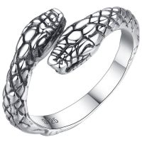 Thai silver snake ring retro personality serpentine tide restoring ancient ways of people eat ring Europe and the United States jewelry contracted temperament —D0517