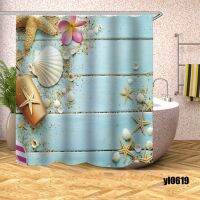 Beach Shell Sea Waterproof Shower Curtain Printed Bath Curtains for Bathroom Bathtub Bathing Cover Extra Large Wide