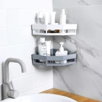 [LWF HOT]✿¤✳ Bathroom Wall Triangular Shower Shelf Corner Storage Rack Adhesive Punch Free For Home Bath Sundries Organizer Holder Basket