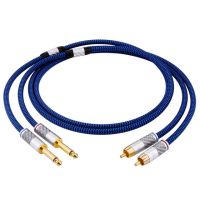 6N Occ Hifi Dual 6.5mm to Dual RCA Cable Hi-end 6.35mm to RCA Audio Cable With Gold-Plated Plug for Mixer Power Amplifier