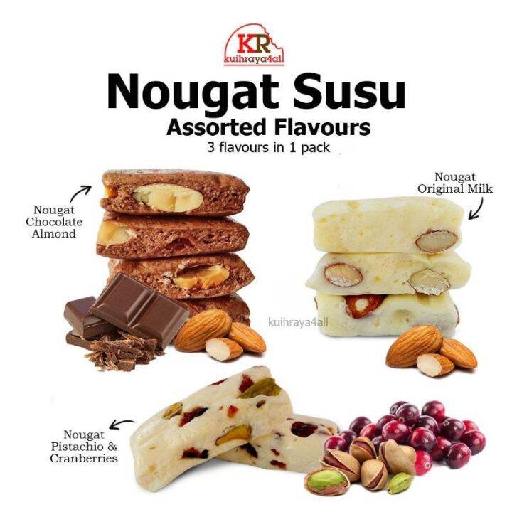 New promo Nougat Susu Assorted Flavours(Original Milk Pistachios
