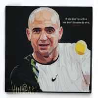 Andre Agassi อังเดร อากัสซี Tennis นักเทนนิส รูปภาพ​ติด​ผนัง​ pop art​ พร้อมกรอบและที่แขวน กรอบรูป​​ นักกีฬา ของขวัญ​​ แต่งบ้าน รูปภาพ