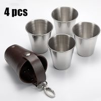 【YF】▽  Vodka Spirits Cup Wine Tumbler 4pcs 70ml Shot Glass Set Outdoor Drinking