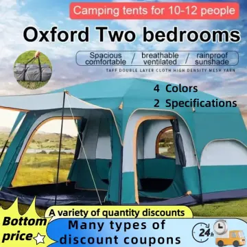 Outdoor Tent 8-12 People Camping Camp Tents Two Bedroom Big Space High  Quality