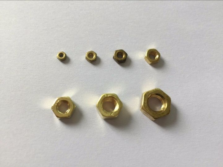 haotao-hardware-100pcs-m1-6-m2-m2-5-m3-m4-m5-m6-m8-hex-ทองแดงอ่อนนุชหกเหลี่ยมทองเหลืองหกเหลี่ยมอ่อนนุชสกรู-nut