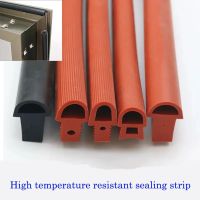 Red Shaped Mushroom Head Sealing Strip Silicone High Temperature Oven Bridge Aluminum Door Window Sealed Soundproofing Strip Decorative Door Stops