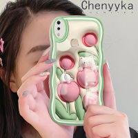 เคส Chenyyyka สำหรับ VIVO Y85 V9 V9วัยรุ่น V9 Pro 3D รูปหมีดอกไม้ดีไซน์ใหม่ขอบครีมกันกระแทกแบบใสนิ่มเคสมือถือเคสโปร่งใสลายกล้องถ่ายรูปเรียบง่ายอ่อนโยนฝาครอบป้องกัน