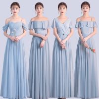 1 2021 New Simple Bridesmaid Dresses Chiffon V Neck Wedding Guest Dress Girls Party Gowns Zipper Back Stage Dress Floor Length Hot