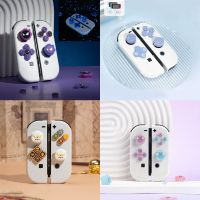 【lz】◈⊙  ABXY Key Sticker Skin Case para Nintendo Switch Botão Cruz de Silicone Macio Polegar Stick Grip Cap Capa ABS Joy-Con Adorável