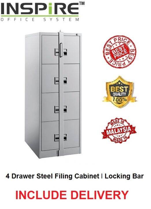 4 DRAWER STEEL FILING OFFICE (LOCKING BAR) Lazada