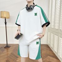 【July hot】 Short-sleeved sports suit male summer junior high school student a set with handsome clothes