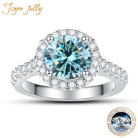 JoyceJelly คลาสสิกผู้หญิง925เงินสเตอร์ลิงแหวนจริง Moissanite 1ct 2ct D สีรอบรูปงานแต่งงานเครื่องประดับ