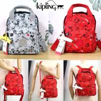 KIPLING 3 WAYS MINI BACKPACK ซับในลายตาราง กระเป๋าสะพาย 3 Ways รุ่นใหม่  วัสดุ Nylon &amp; Polyester 100%