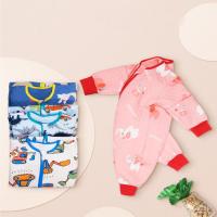 Baby Sleeping Bag Combed Cotton Air-layer Cartoon Printed Romper Zipper Cute Infant Clothing Suitable 18-28℃ Newborn Onesie