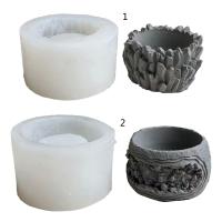 【cw】 Round Cluster Flowerpot Mold Succulent Vase Pot Plaster Cement Clay Silicone Mould Garden Ornament