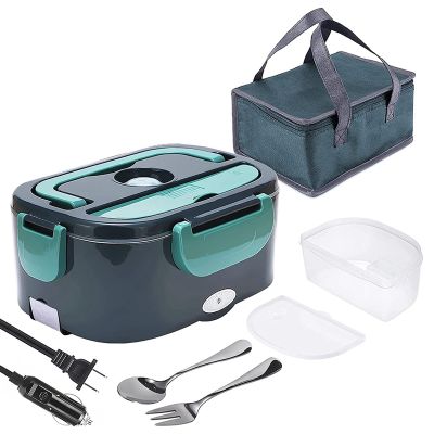 Electric Lunch Box,2 in 1 Portable Food Warmer Heater Lunch Box for Car,Work,Home &amp; Office- Capacity 1.5L US Plug