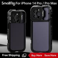 SmallRig กรงโทรศัพท์มือถือขนาดเล็กสำหรับ iPhone 14 Pro/ 14 Pro Max พร้อมรองเท้าระบายอากาศดีคู่สำหรับสร้างภาพยนตร์/วิดีโอ/การสตรีมสด/Vlogging 4055 4077