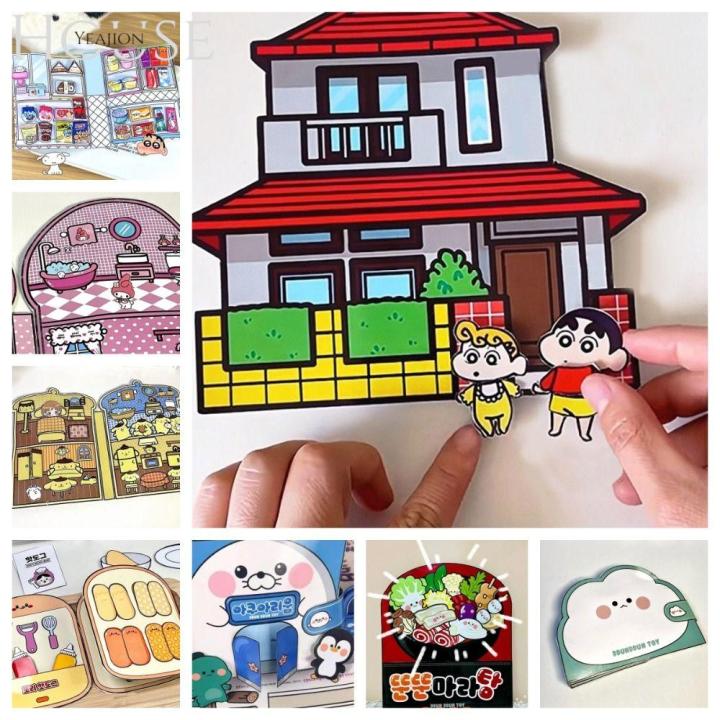 MAREING Handmade Crayon Shin-chan Busy Book Montessori Cartoon DIY