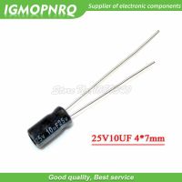 50PCS 25V10UF 4*7mm  10UF 25V 4*7 Aluminum electrolytic capacitor Electrical Circuitry Parts