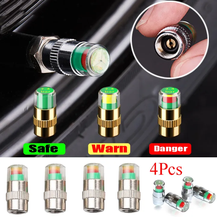 4pcs Car Motorcycles Truck Bicycle Tire Pressure Detection Indicator