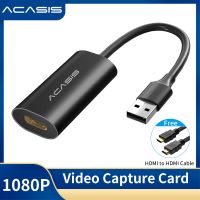 【Free HDMI Cable】ACASIS Mini HDMI Video Capture Card USB 2.0 Video Record Box For PS4 Game DVD Camcorder