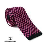 Giorgio Del Sarto Knitted Necktie Pink with Fabric Texture เนคไทไหมพรมสีชมพูมีเท็กเจอร์