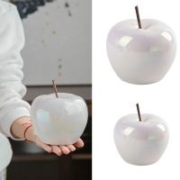 Nordic Ceramic LED Translucent Apple Decoration Modern Minimalist Living Room TV Cabinet Home Decoration Fruit Decoration